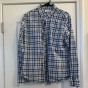 Aeropostale Navy and White Checkered Men's Shirt